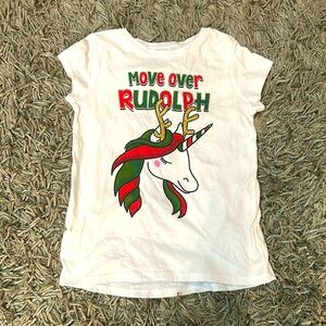 Holiday time christmas unicorn t-shirt size 10-12